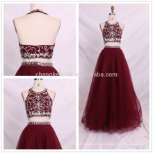 Stunning Real Sample Beaded Two Pieces Ball Gown Tulle Prom Dresses